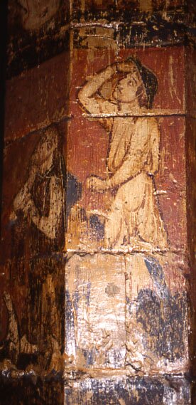 Annunciation to shepherds, Faversham, detail, shepherd (63KB)