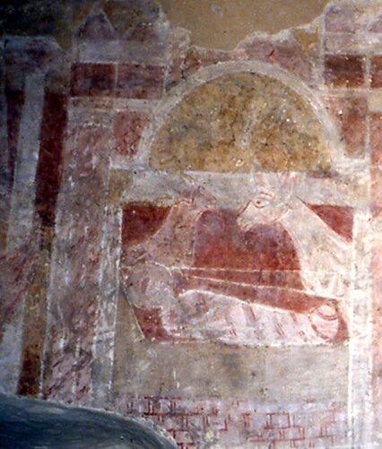 Hardham, Nativity, infant Christ with Ox and Ass (212KB)